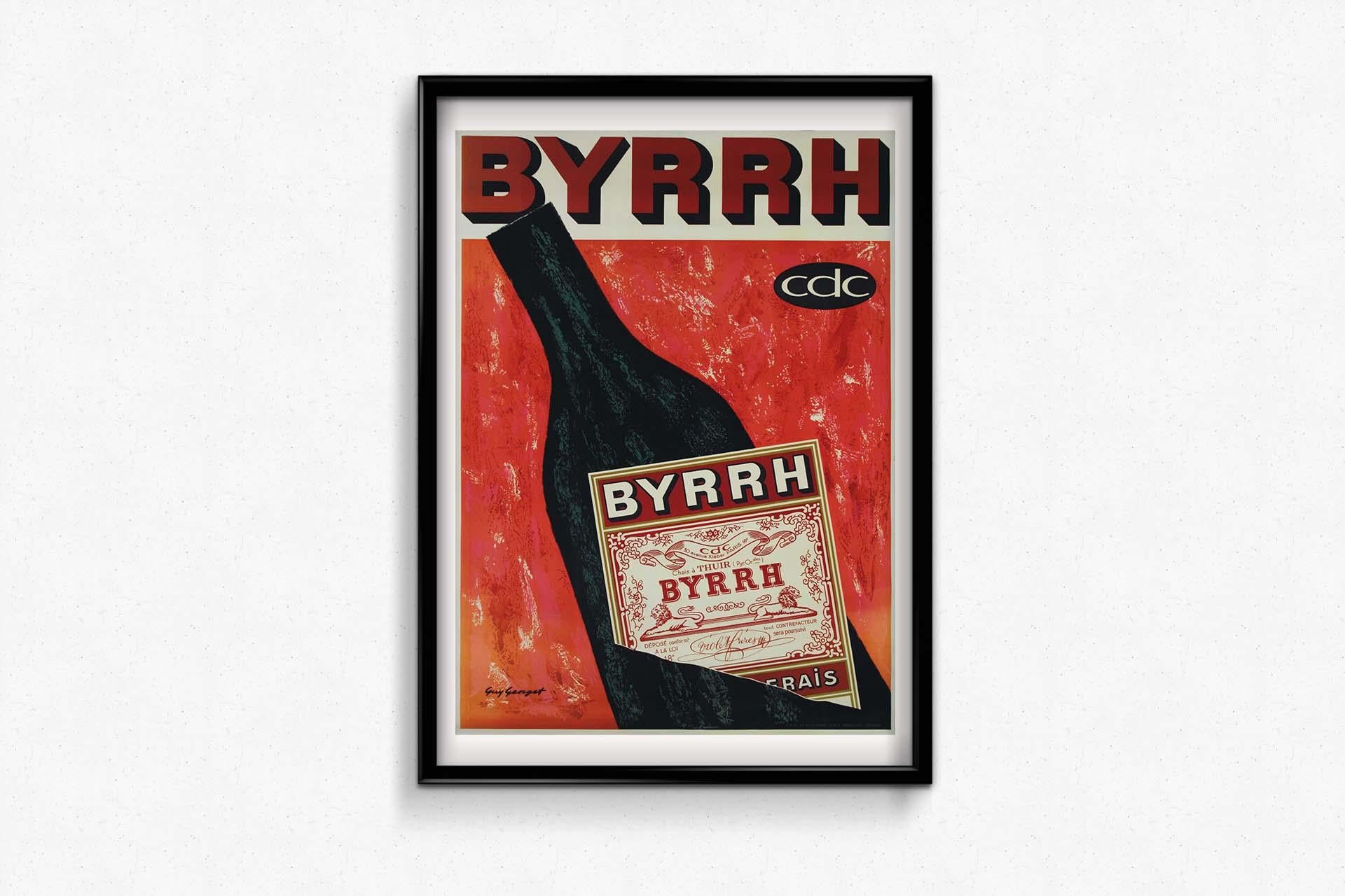 Affiche publicitaire originale de Guy Georget pour le aperitif français Byrrh, 1963 en vente 1