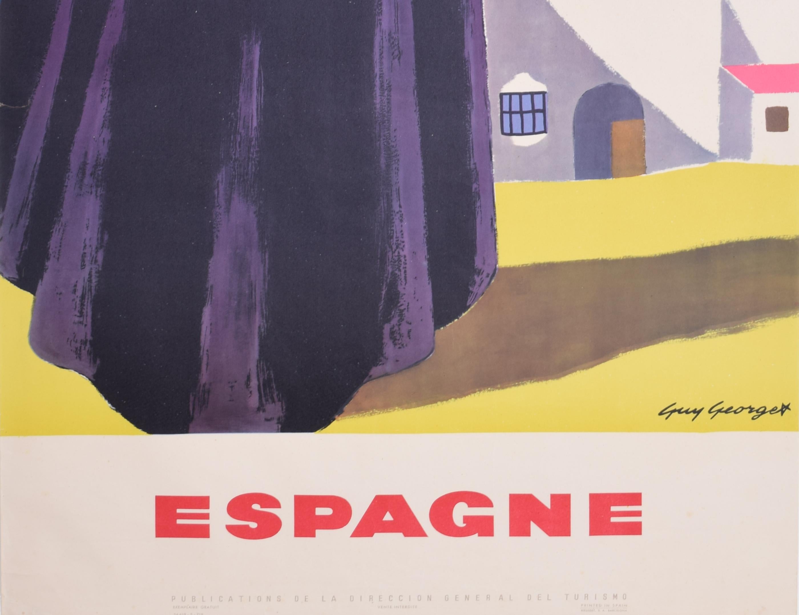 Espagne Spanish pilgrims original vintage poster by Guy Georget For Sale 3