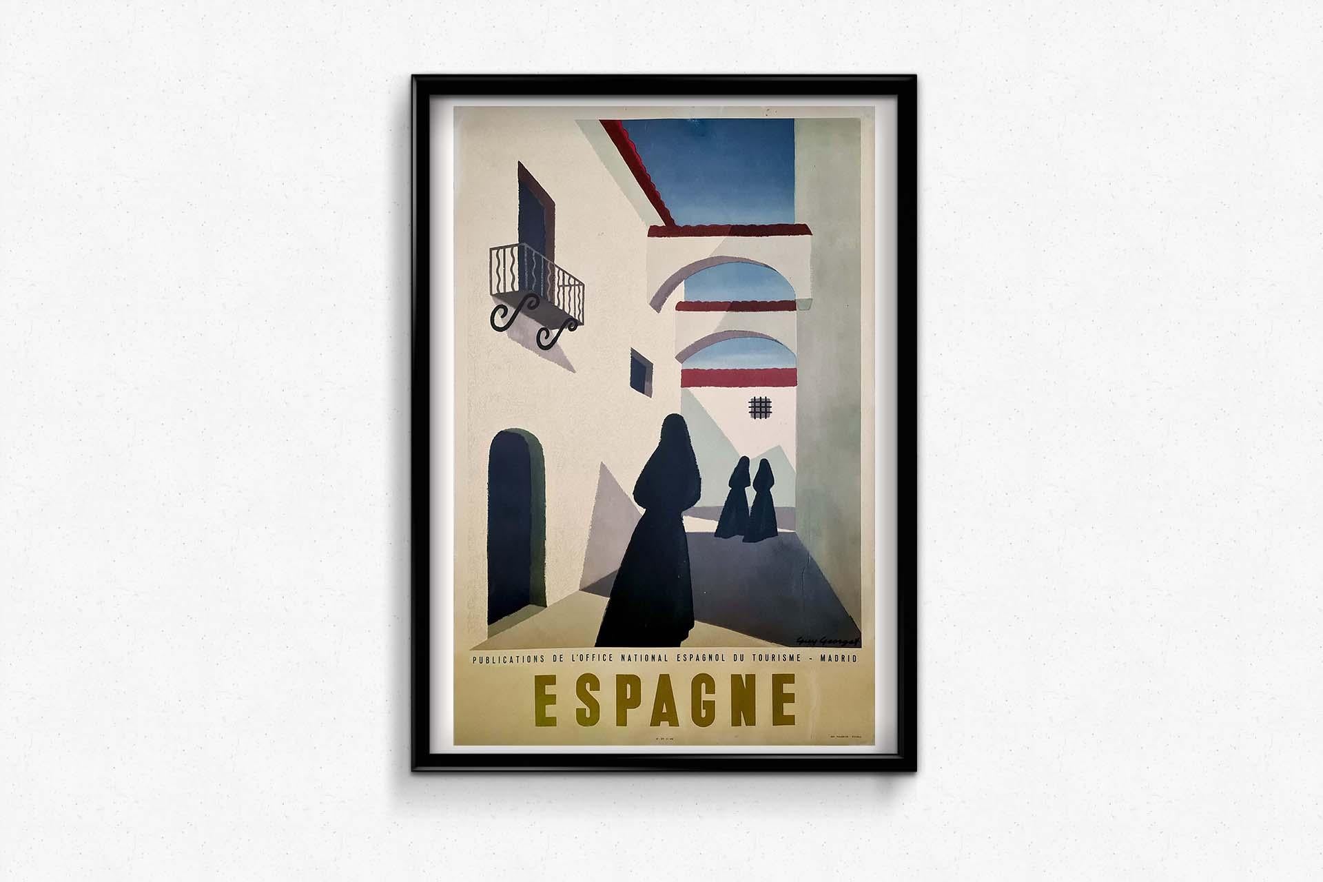 Affiche de voyage originale de Guy Georget, Espagne - Espagne, 1947 en vente 1