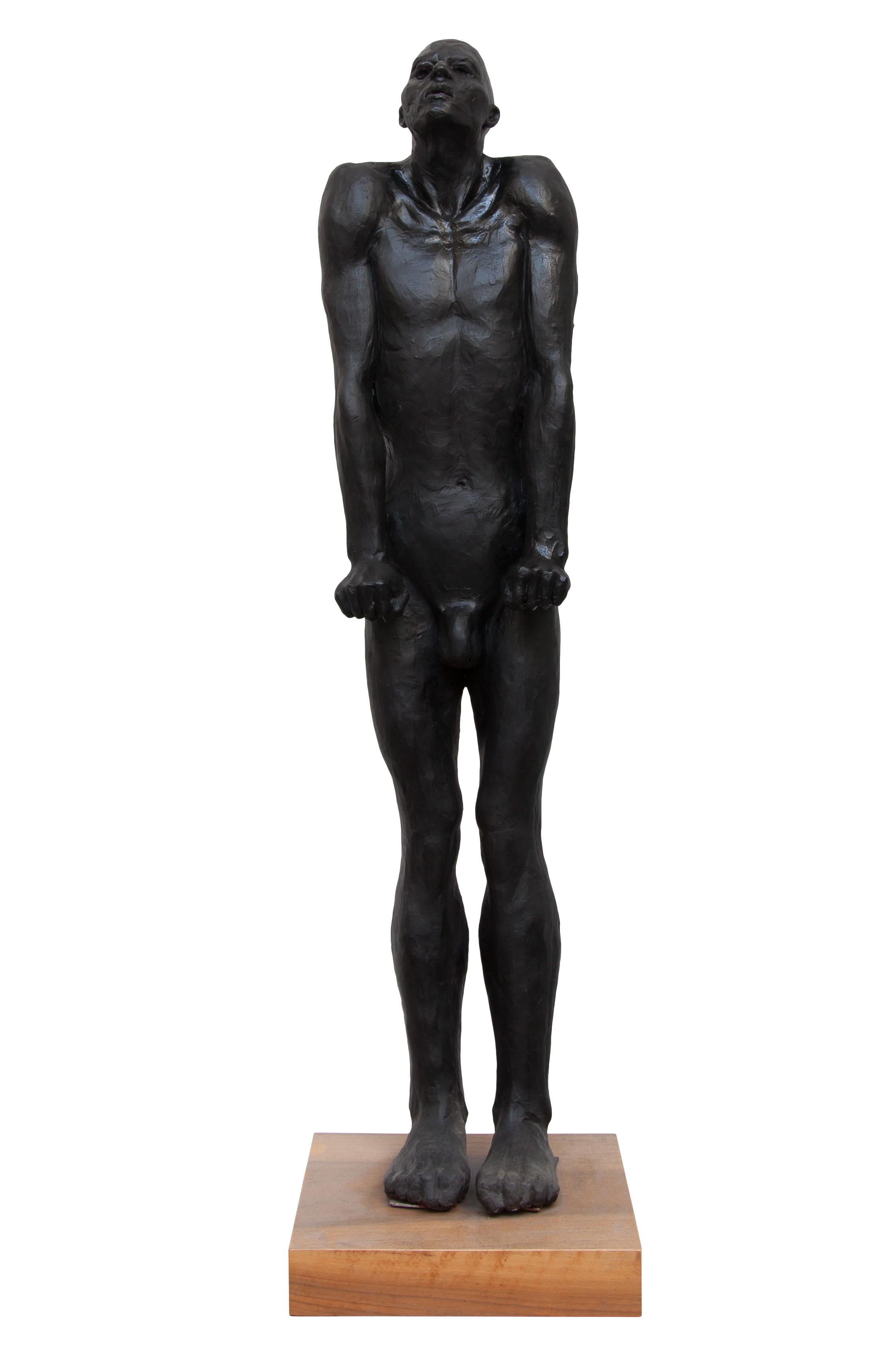 Guy Haddon Grant Figurative Sculpture - Seven Million and Counting (Sculpture 2) - Contemporary bronze sculpture 