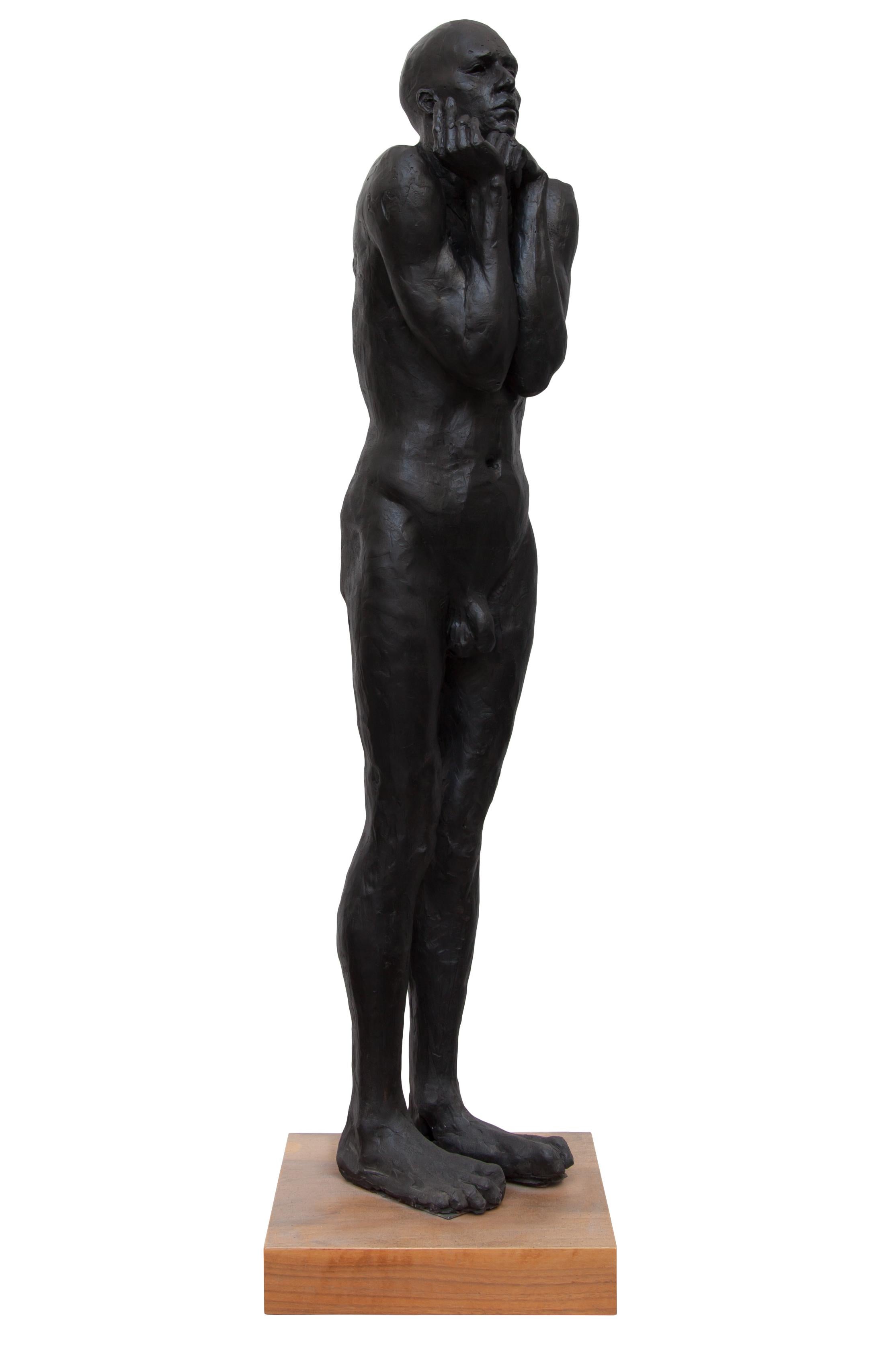 Guy Haddon Grant Figurative Sculpture - Seven Million and Counting (Sculpture 6) - Contemporary bronze sculpture