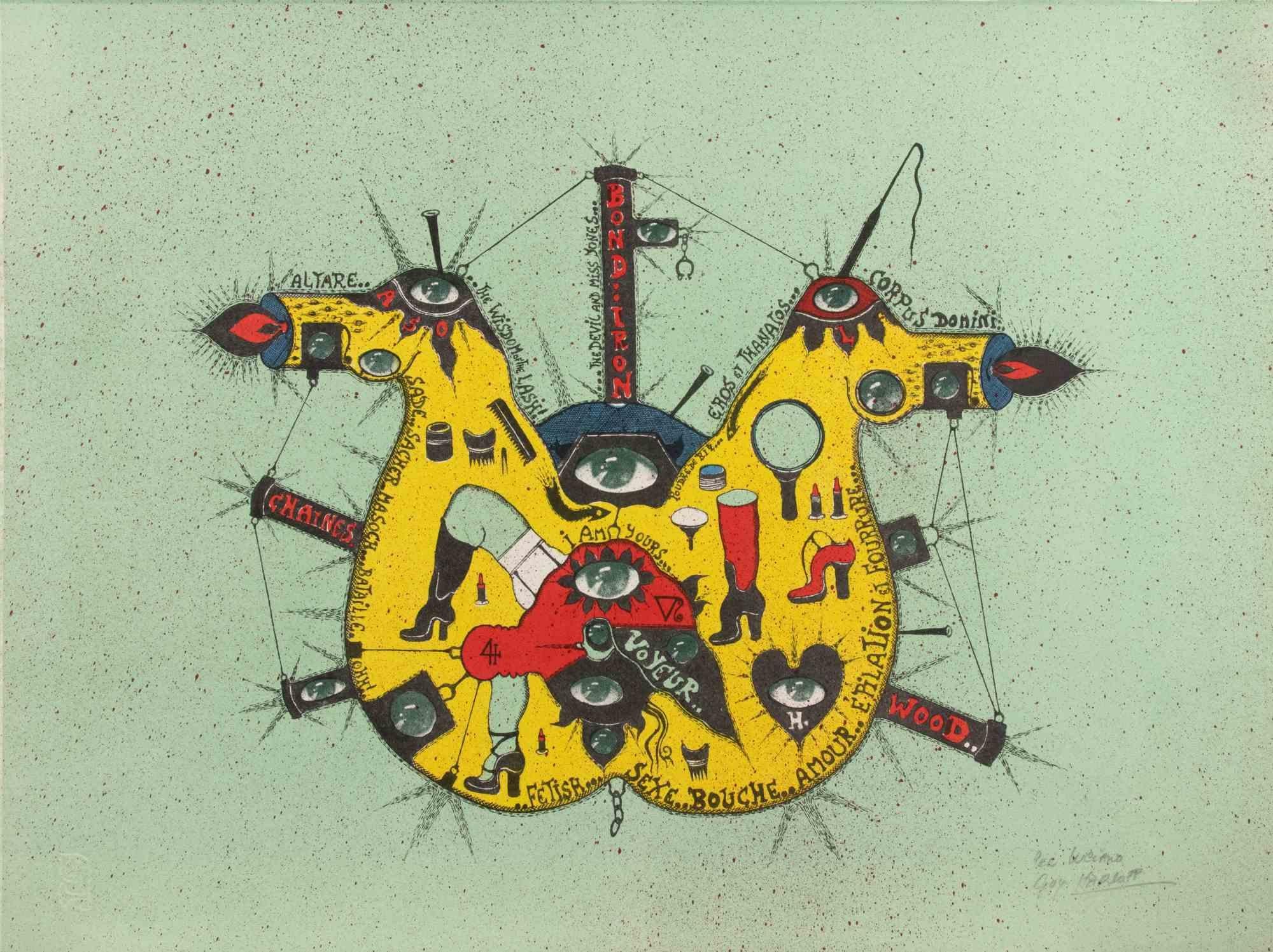 Le Coeaur (The Heart) - Screenprint by Guy Harloff - 1970s