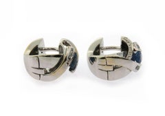 Guy Laroche 0.86 CTW Diamond & Sapphire Huggie Earrings in 18K