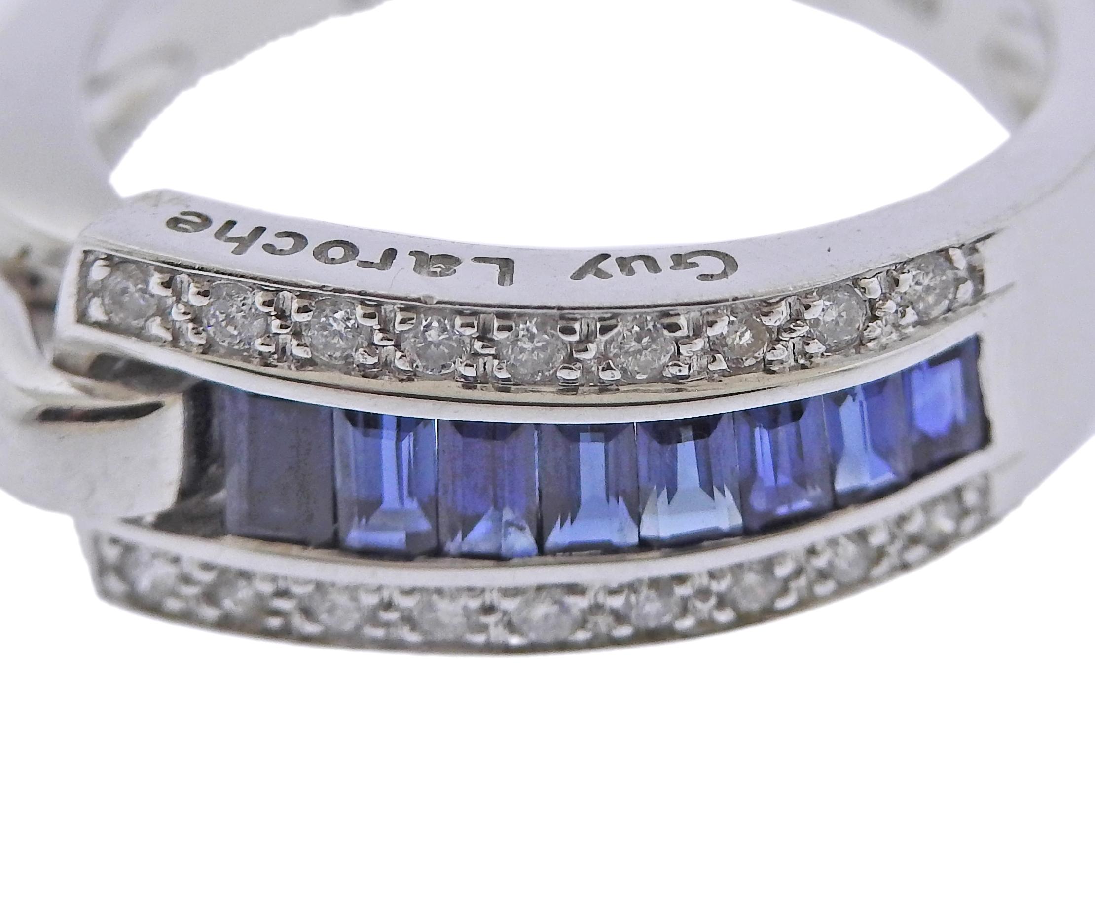 18 Karat Gold Diamant-Saphir-Ring von Guy Laroche im Zustand „Hervorragend“ im Angebot in New York, NY