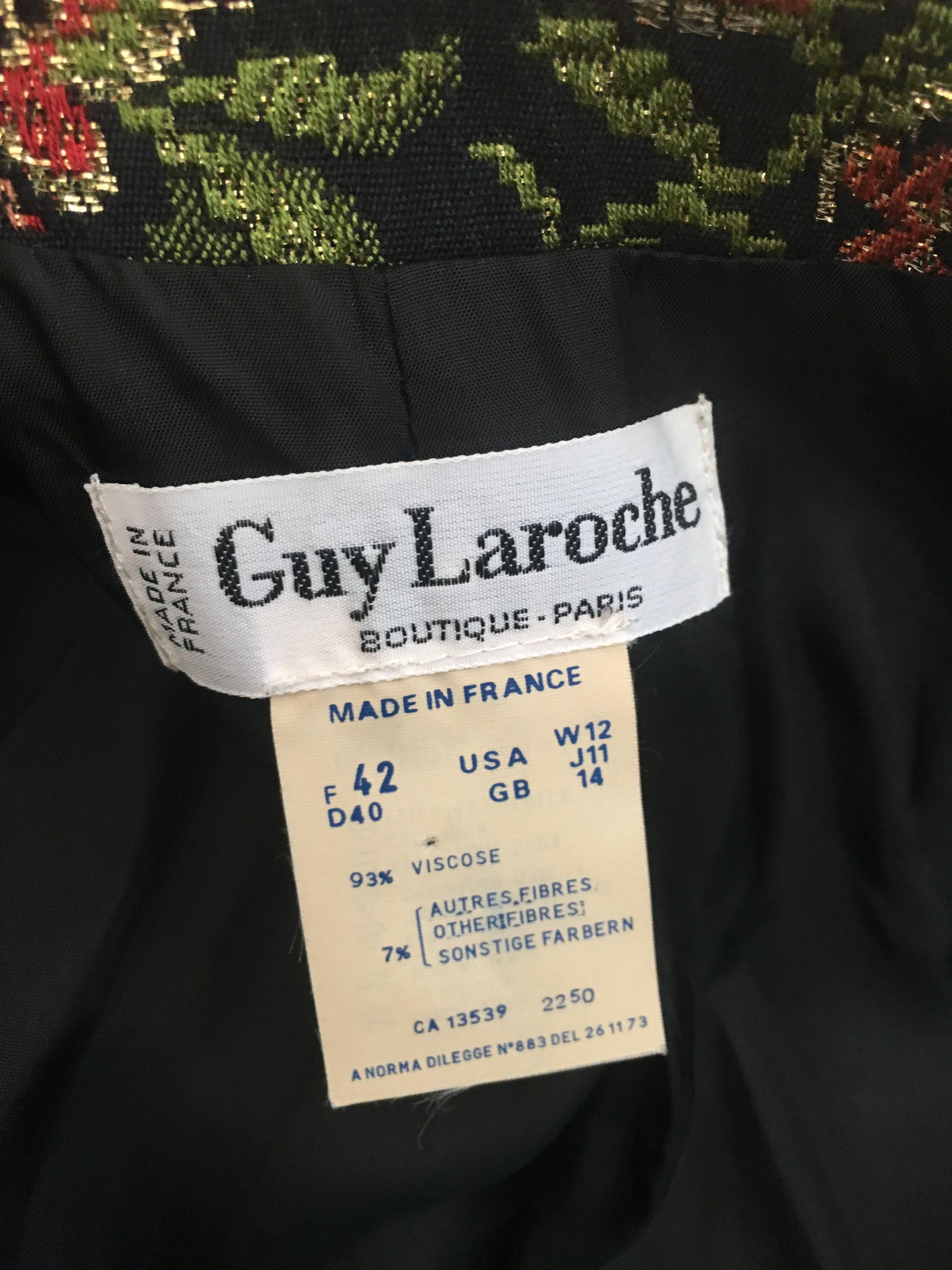 Guy Laroche 1980s Brocade Metallic Jacket Size 10.  For Sale 10