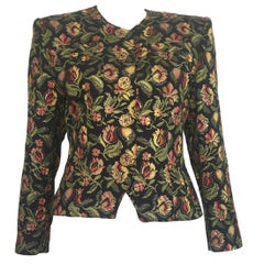 Guy Laroche 1980s Brocade Metallic Jacket Size 10.