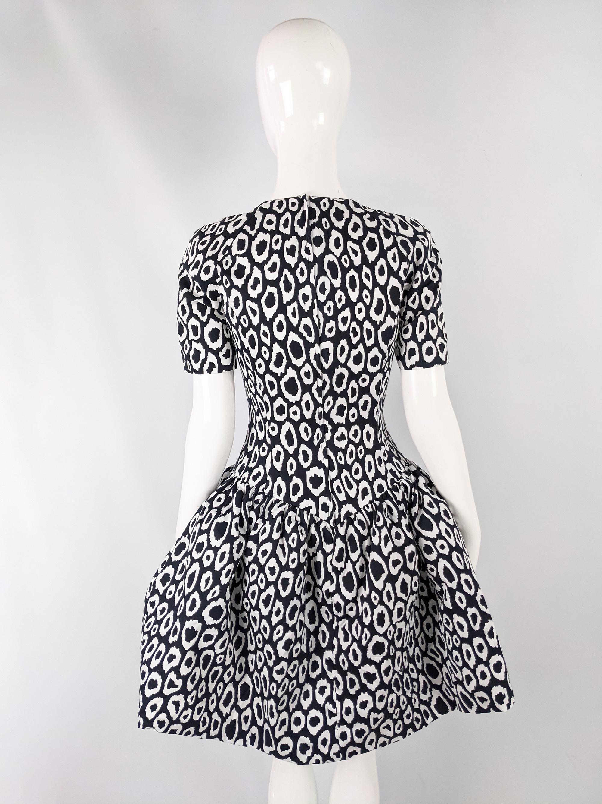 Women's Guy Laroche 1980s Vintage Full Skirt Cotton Evening Dress For Sale