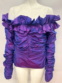 Guy Laroche Archival 1980’s purple Silk long sleeve top