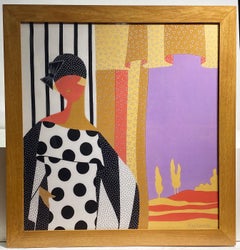 Guy Laroche Art Deco Style Framed Silk Scarf