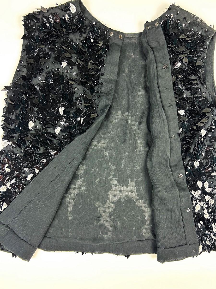 Guy Laroche Black bolero embroidered with sequins - France Circa 1980 For Sale 7