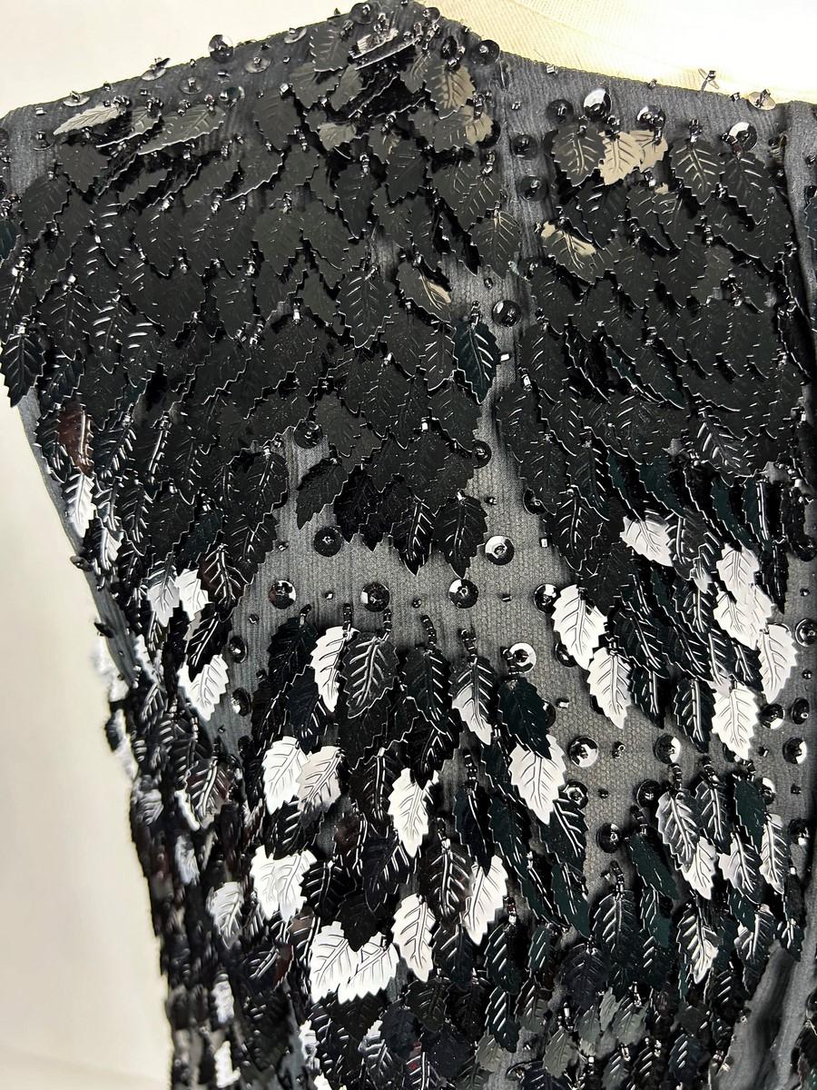 Women's Guy Laroche Black bolero embroidered with sequins - France Circa 1980 For Sale