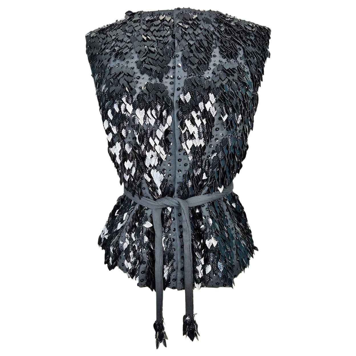 Guy Laroche Bolero nero ricamato con paillettes - Francia Circa 1980