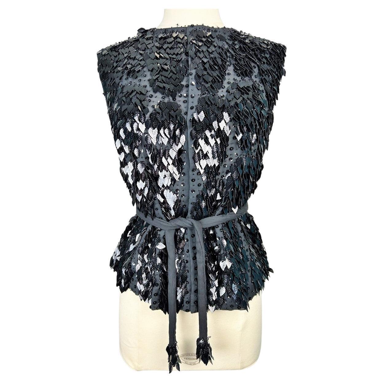 Guy Laroche Black bolero embroidered with sequins - France Circa 1980 For Sale
