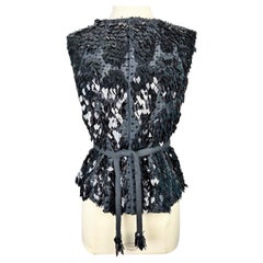 Vintage Guy Laroche Black bolero embroidered with sequins - France Circa 1980
