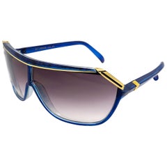 Guy Laroche lunettes de soleil vintage bleues, fabriquées en France