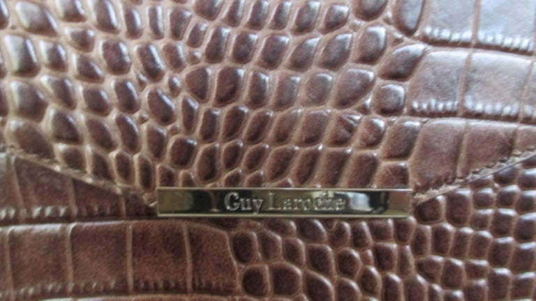 Guy Laroche Crocodile Print Leather Bag For Sale at 1stDibs