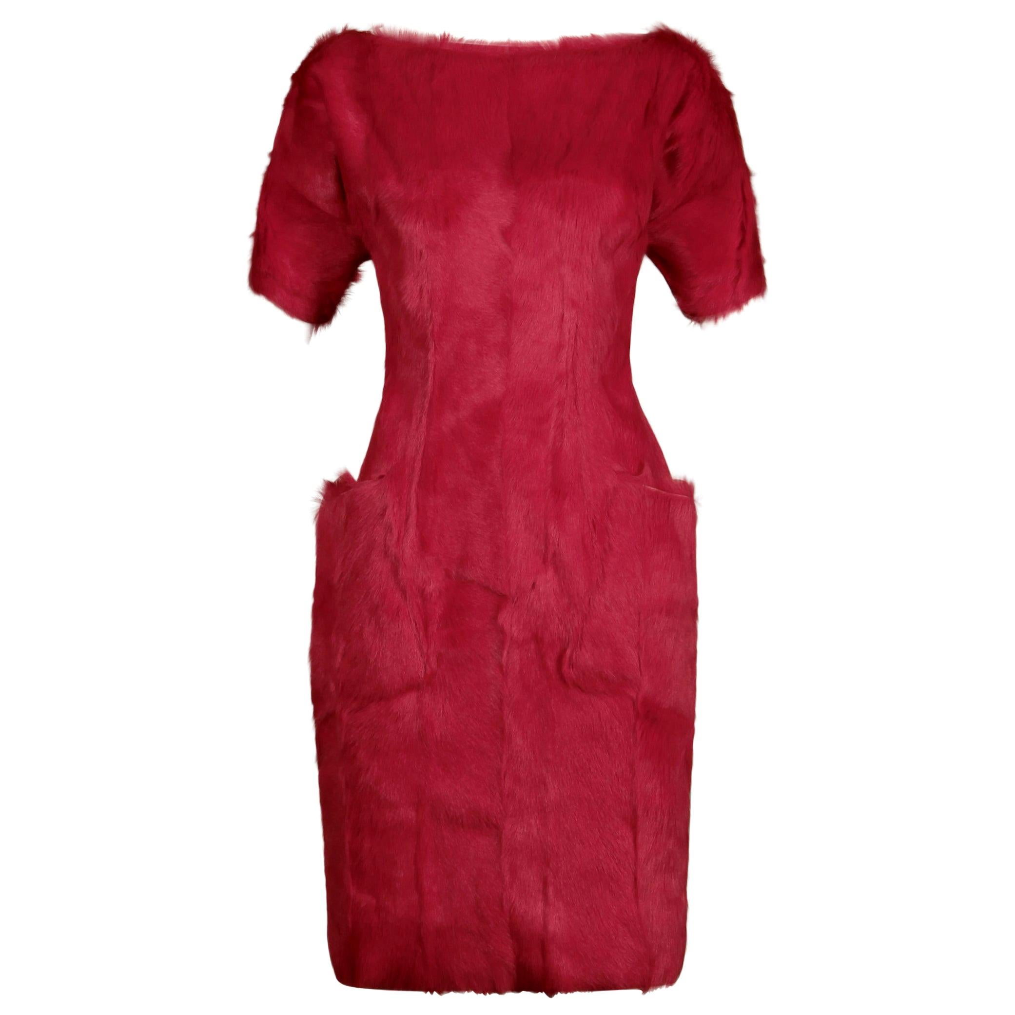 Louis Vuitton Scallop Detail A-Line Dress Bright Red. Size 36