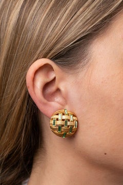 Guy Laroche Gilted Metal Clip-on Earrings