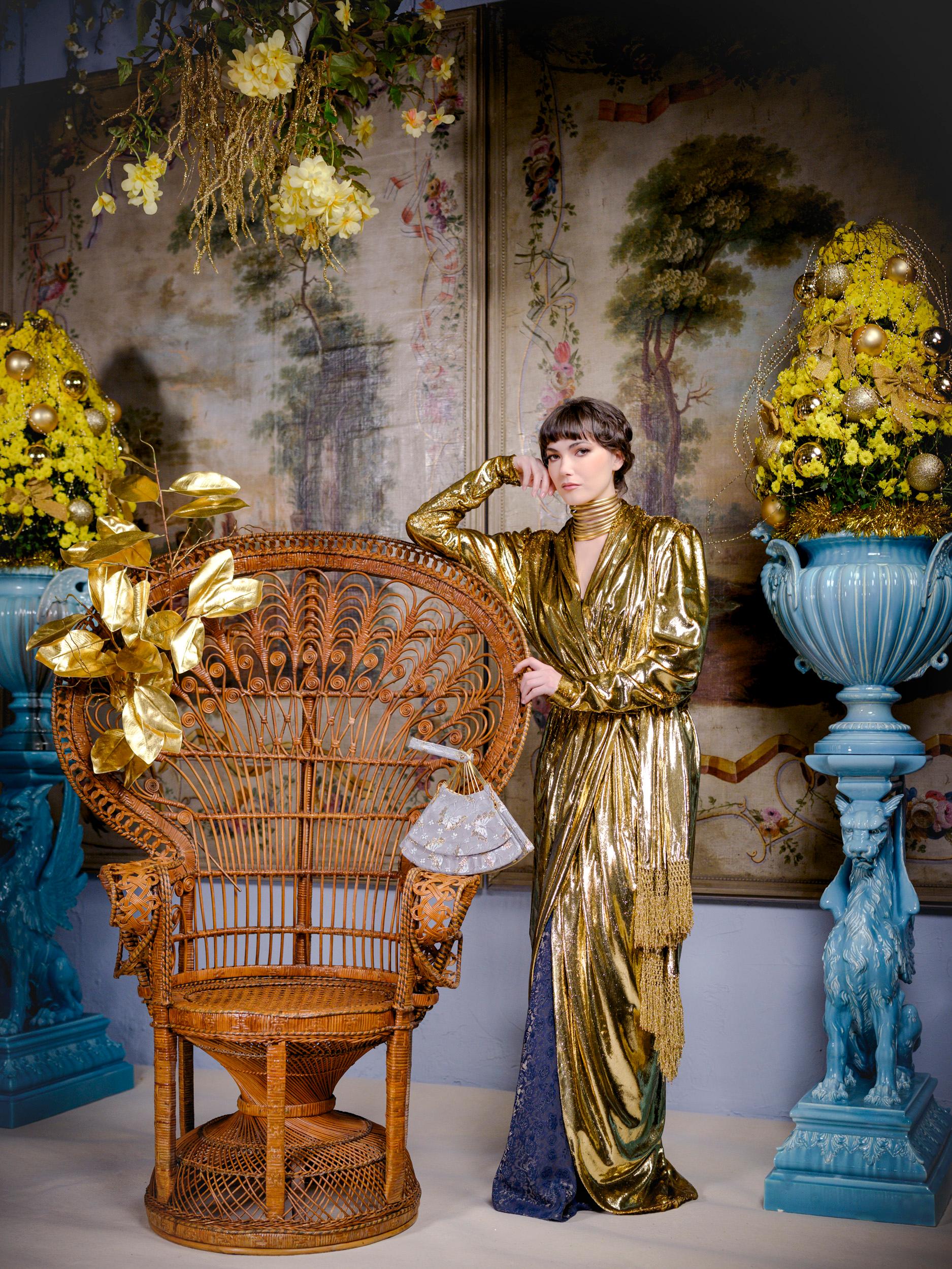 Guy Laroche goldenes Kleid Haute Couture im Angebot 5