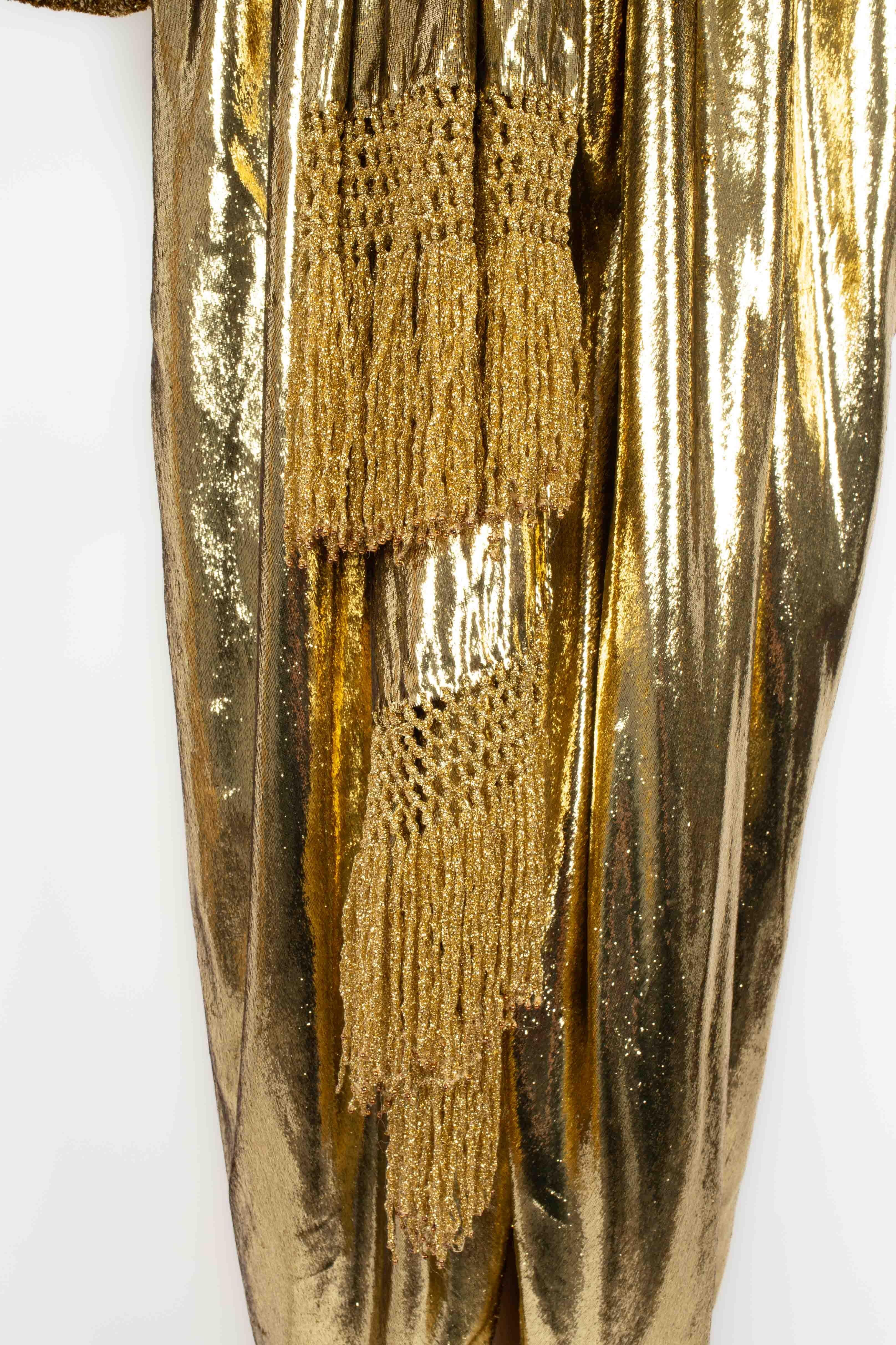 Marrone Abito dorato Haute Couture di Guy Laroche in vendita