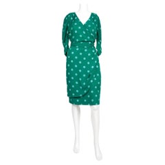 Guy Laroche Green Dots Silk Dress