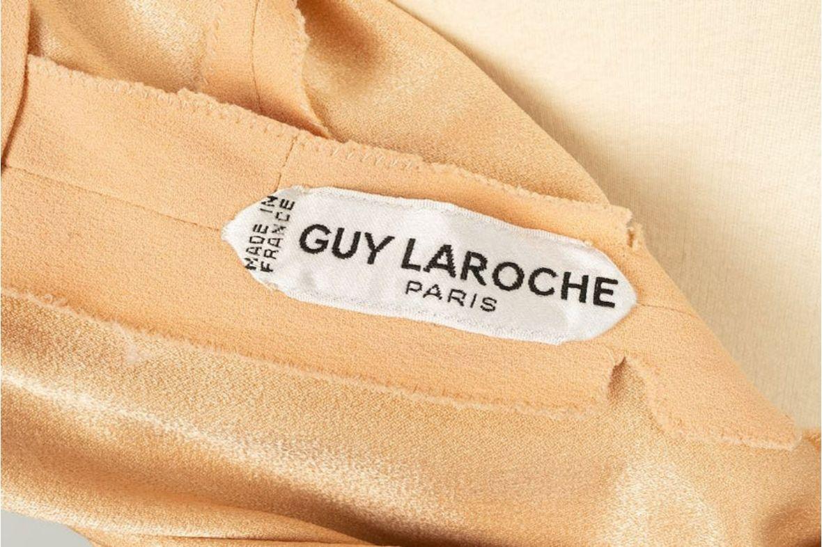 Guy Laroche Haute Couture Dress in Black Silk Velvet, Pearls and Strass For Sale 7