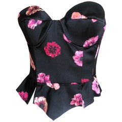 Guy Laroche Haute Couture Vintage Floral Silk Corset