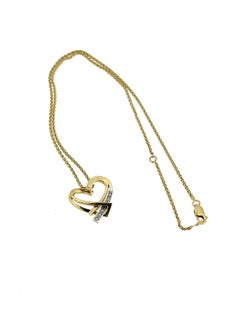 Colgante Corazón Guy Laroche con Cadena Oro Amarillo y Blanco con Diamantes