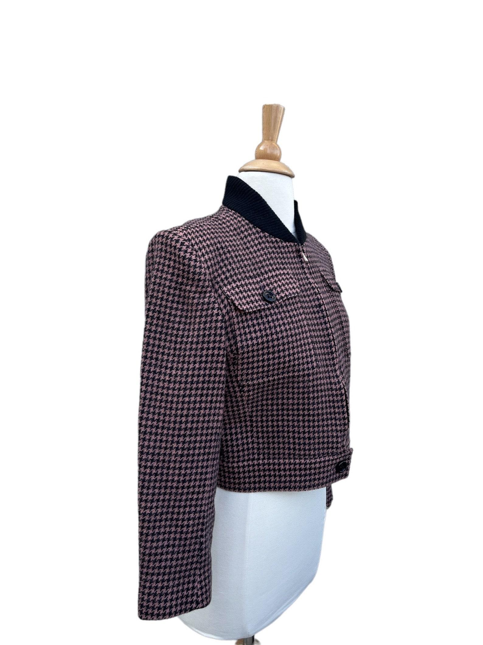 Women's Guy Laroche Houndstooth Jacket, Circa 1980s For Sale
