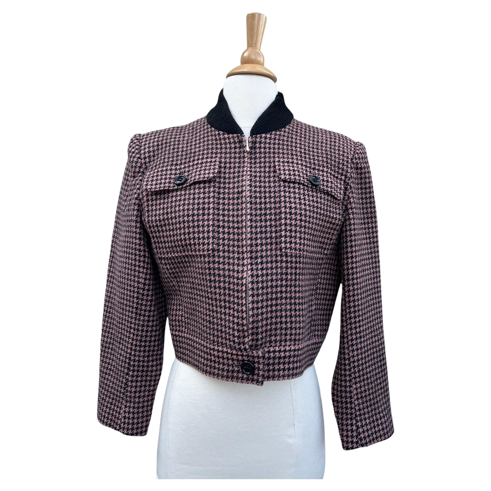 Guy Laroche Houndstooth Jacket, Circa 1980s For Sale