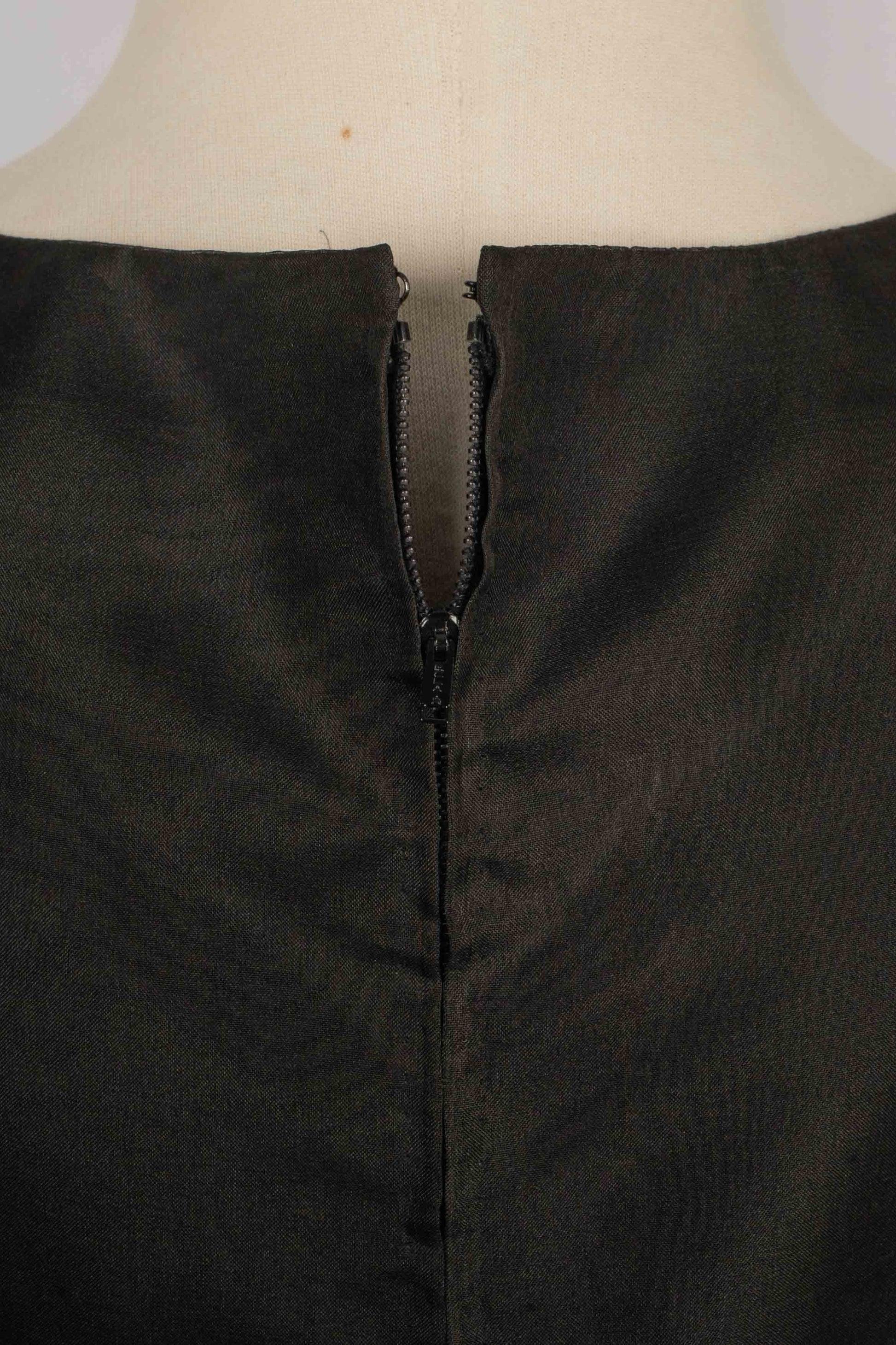 Guy Laroche Long Black Silk Dress For Sale 5