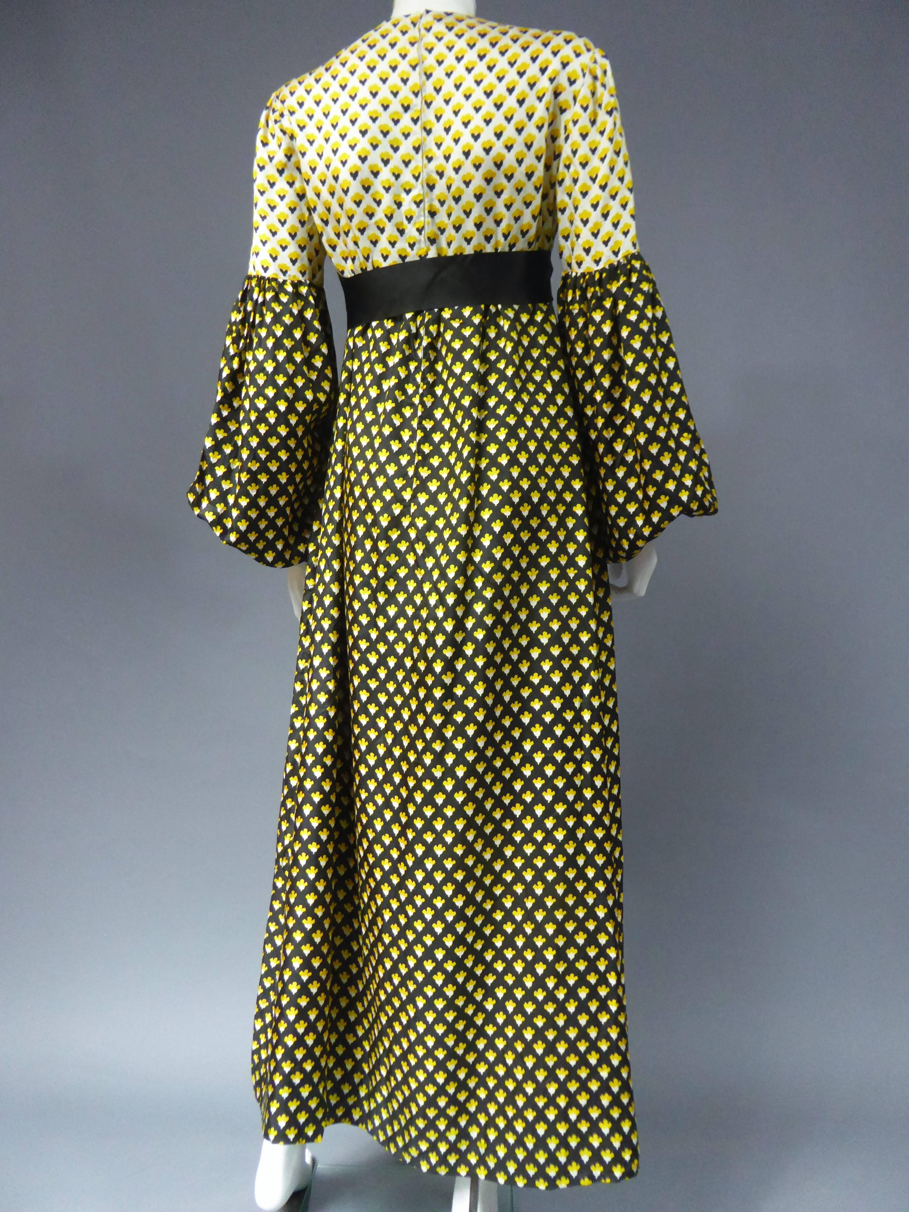 Guy Laroche Long printed silk Dress, Circa 1970 1