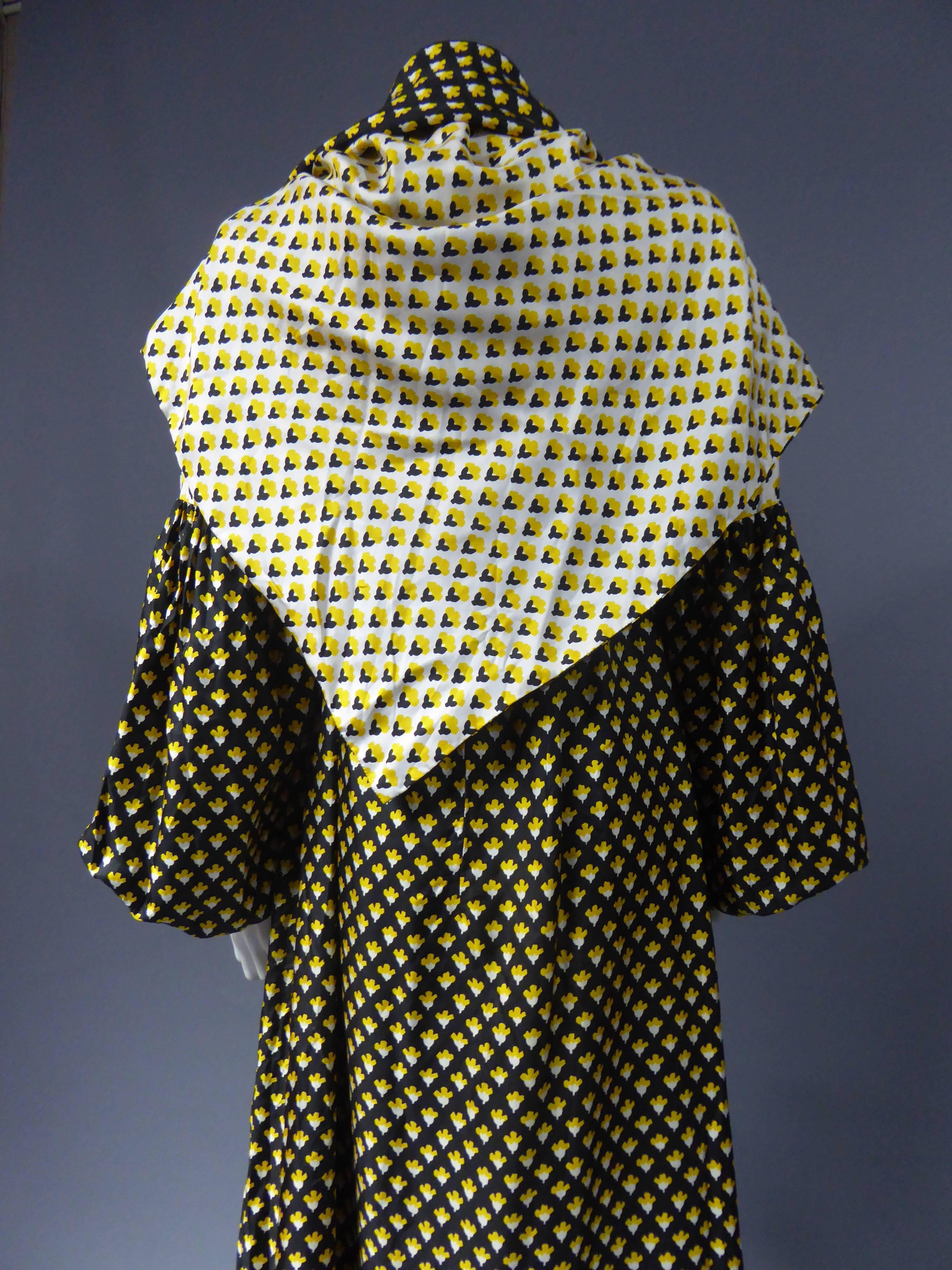 Guy Laroche Long printed silk Dress, Circa 1970 2