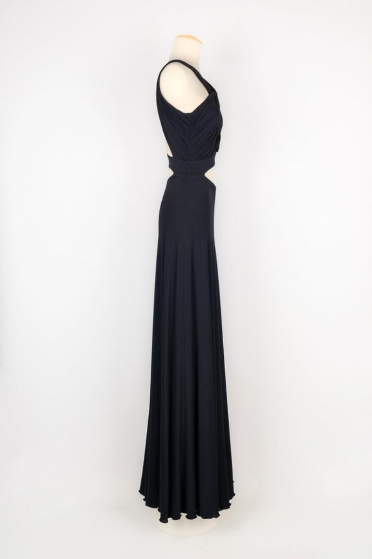Guy Laroche Vestido asimétrico de punto azul marino, 2007 en Bueno estado para la venta en SAINT-OUEN-SUR-SEINE, FR
