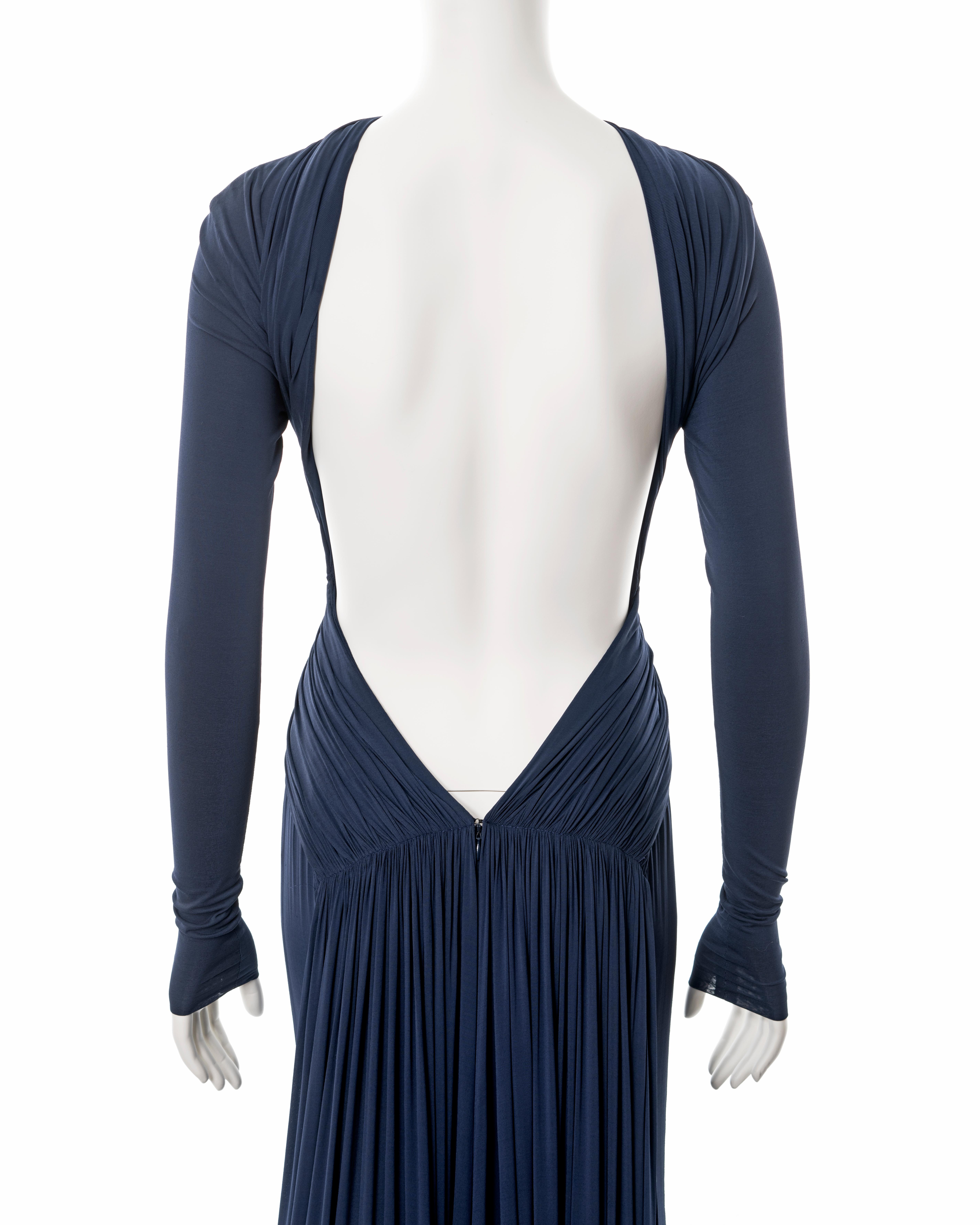 Guy Laroche navy blue Oscar dress, ss 2005 For Sale 1