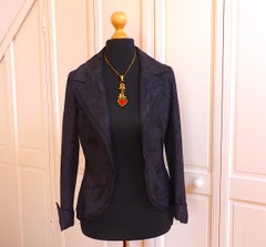 GUY LAROCHE PARIS Enameled Heart Necklace Pendant from 1980s