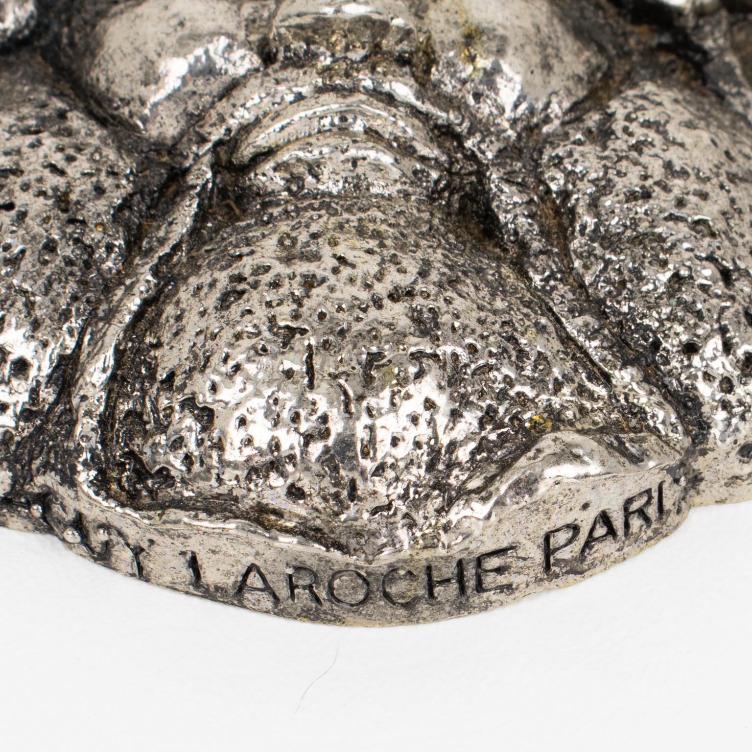 Guy Laroche Paris Massive Silvered Resin Viking God Medallion Necklace For Sale 5