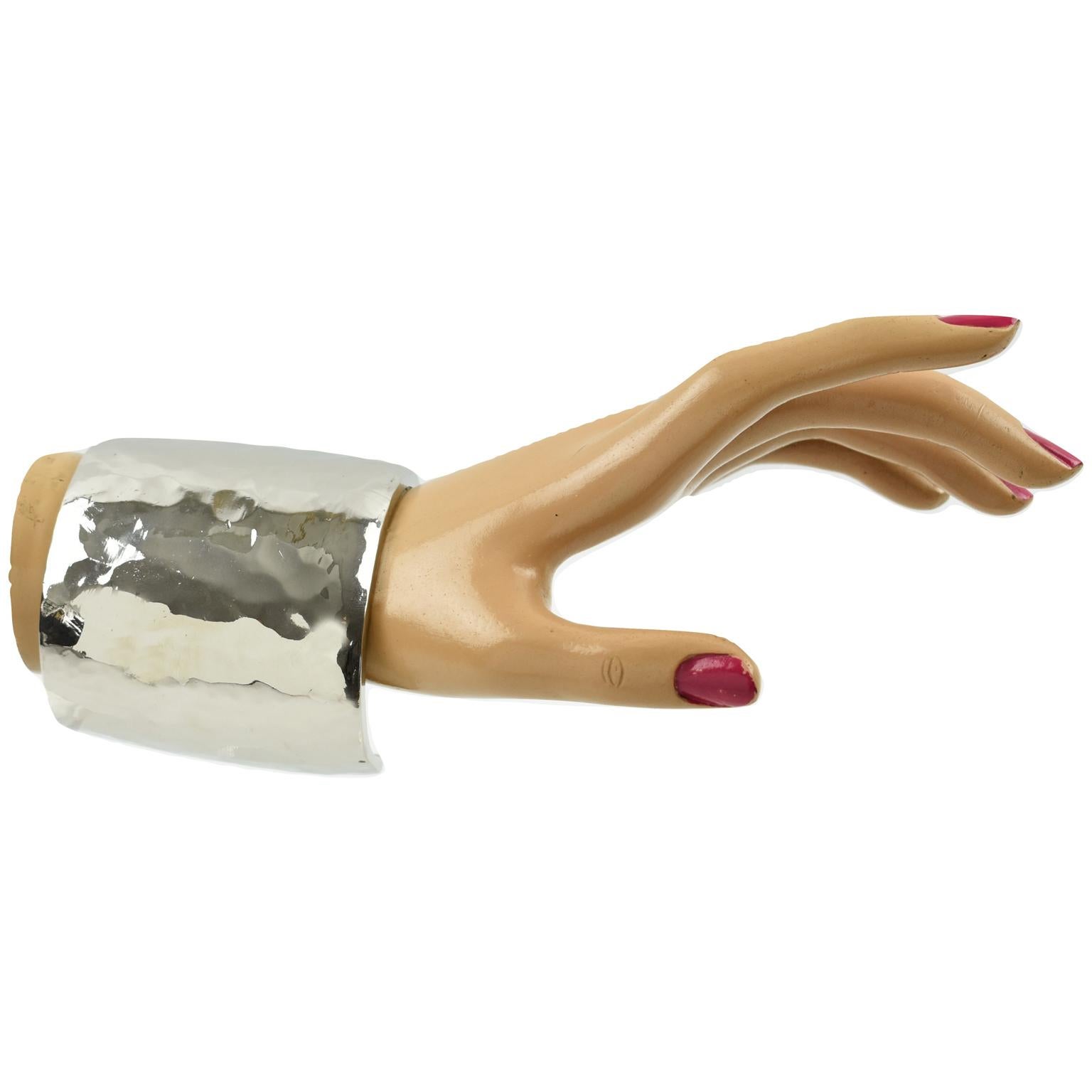 Guy Laroche Oversized Brutalist Cuff Bracelet 2