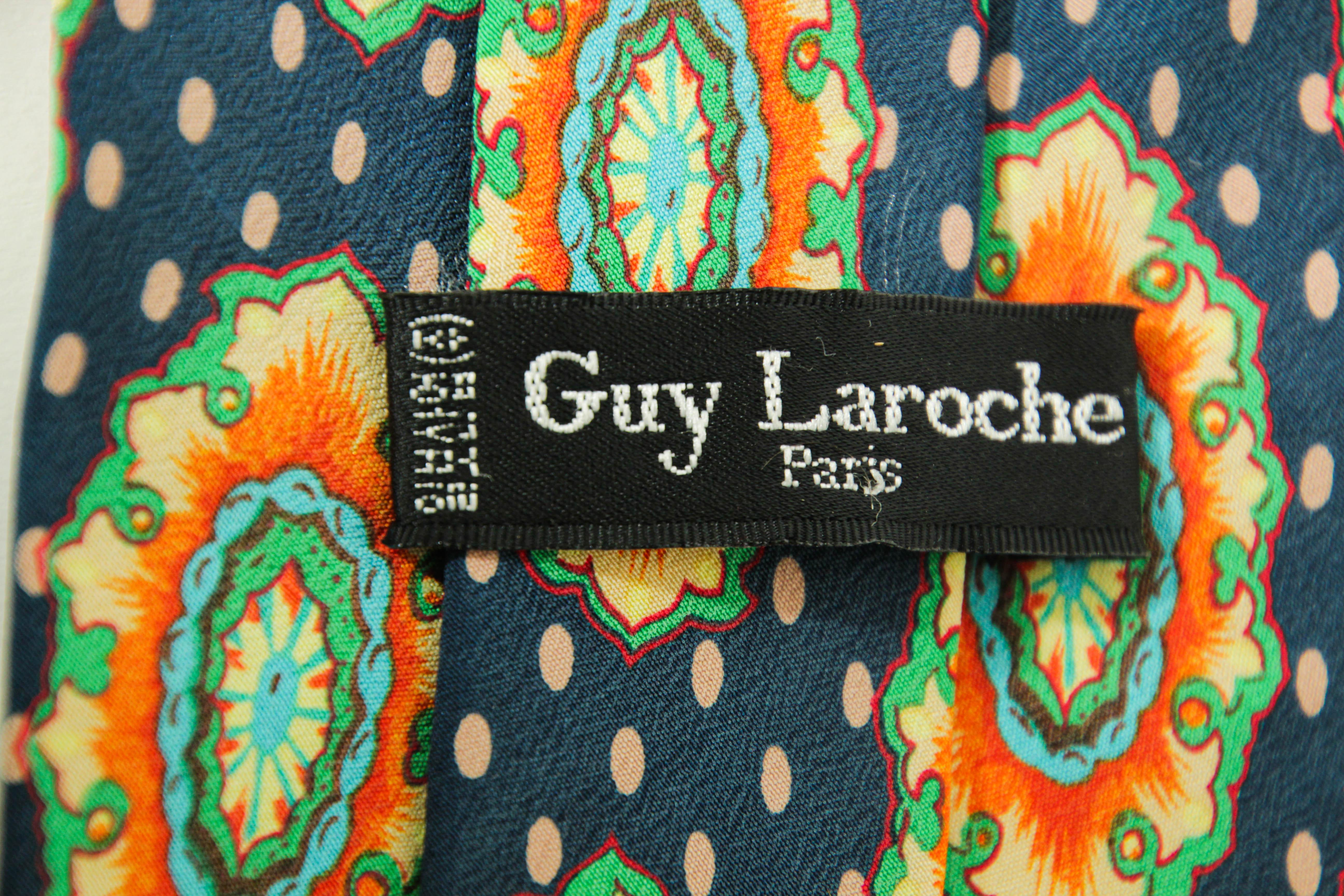 Guy Laroche Paris Silk Neck Tie For Sale 6