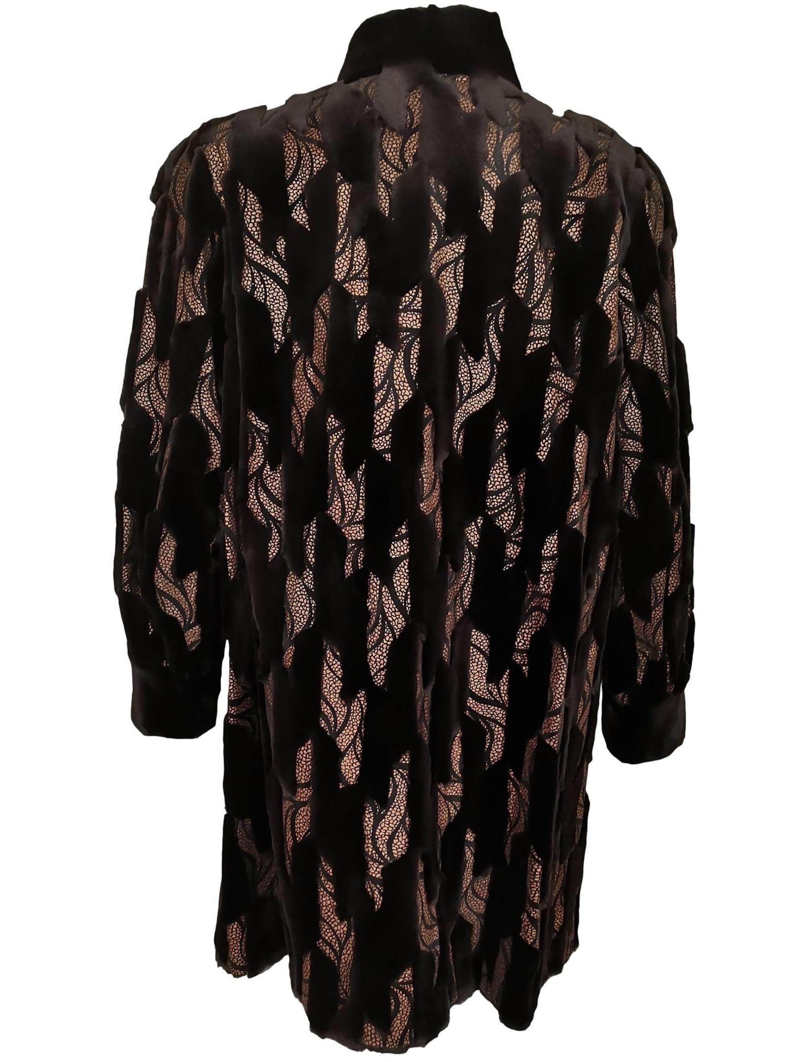 Guy Laroche Patterned Mink Jacket For Sale 5