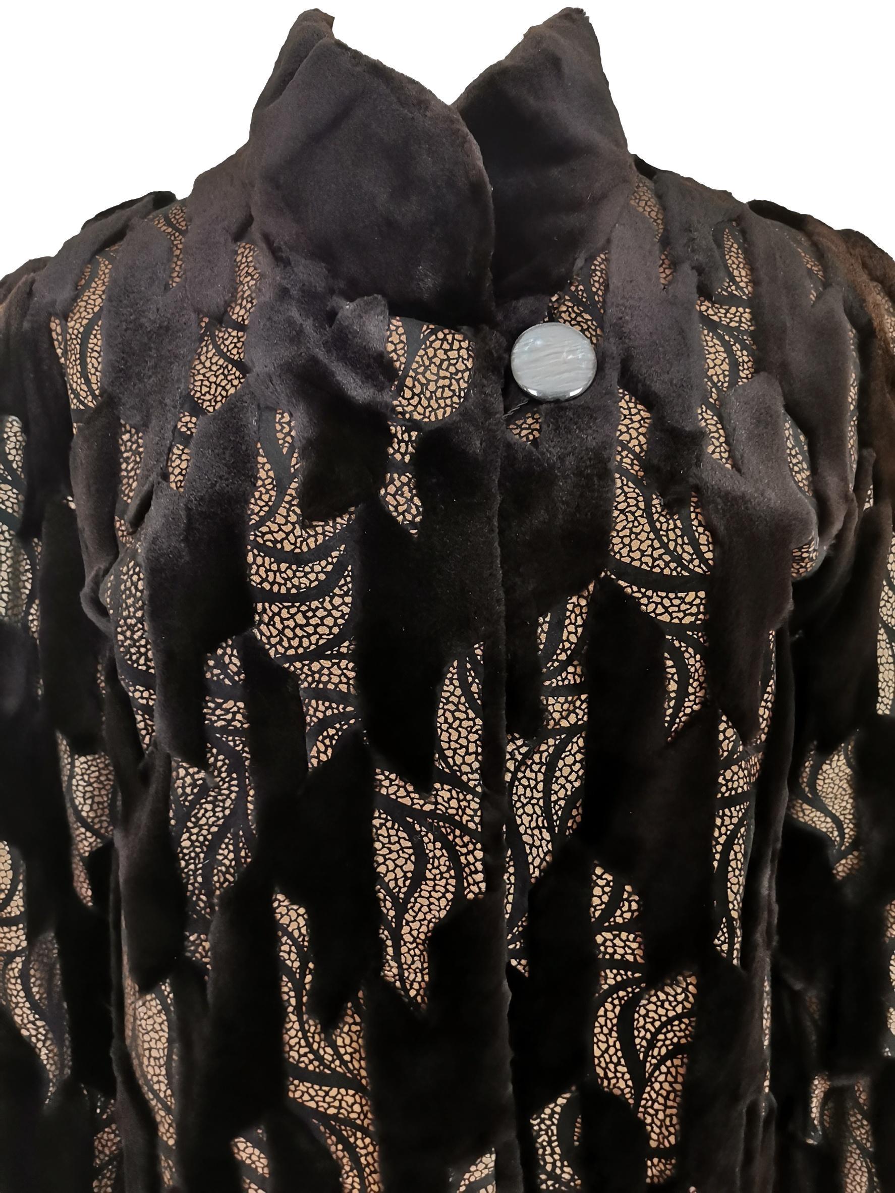 Guy Laroche Patterned Mink Jacket For Sale 2