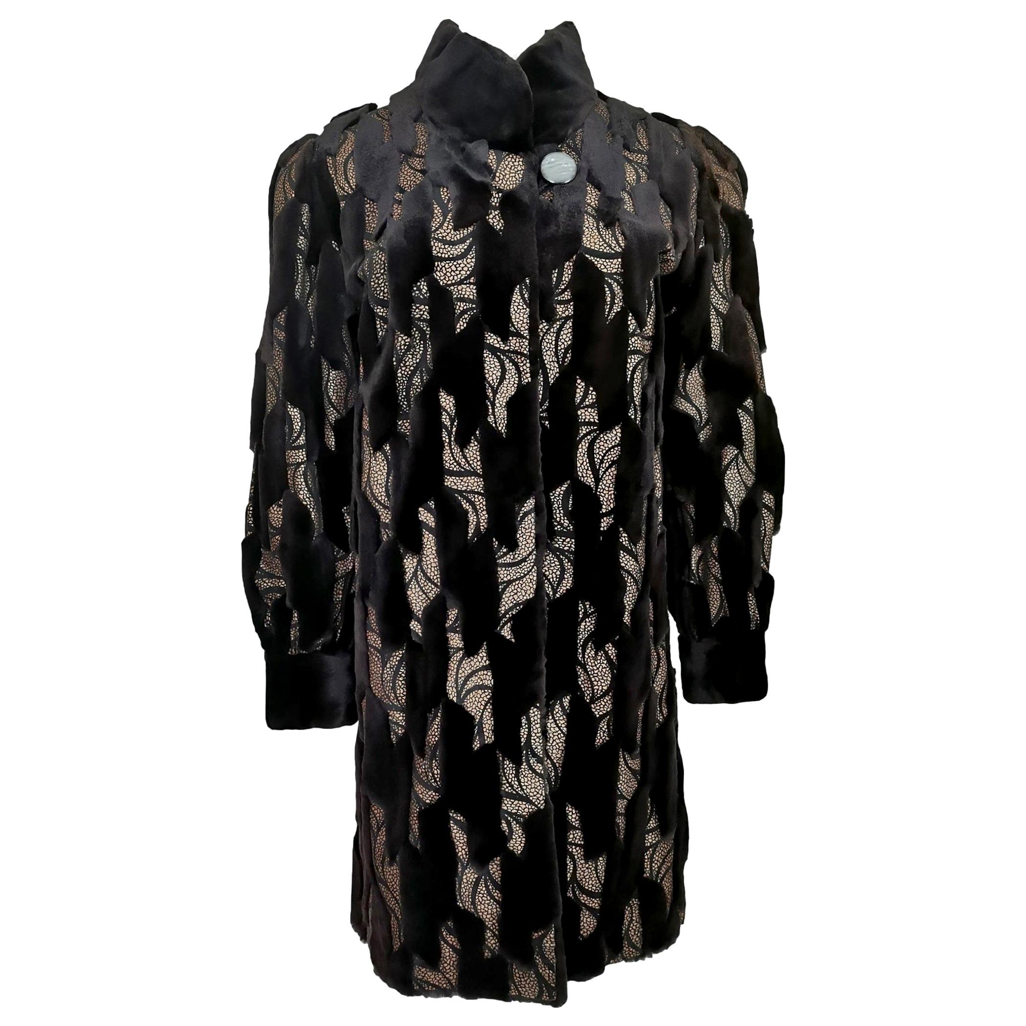 Guy Laroche Patterned Mink Jacket For Sale