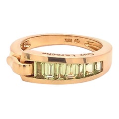 Guy Laroche Peridot Band Ring, 18 Karat Yellow Gold