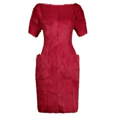 Guy Laroche – Cocktailkleid aus rosa Pelz