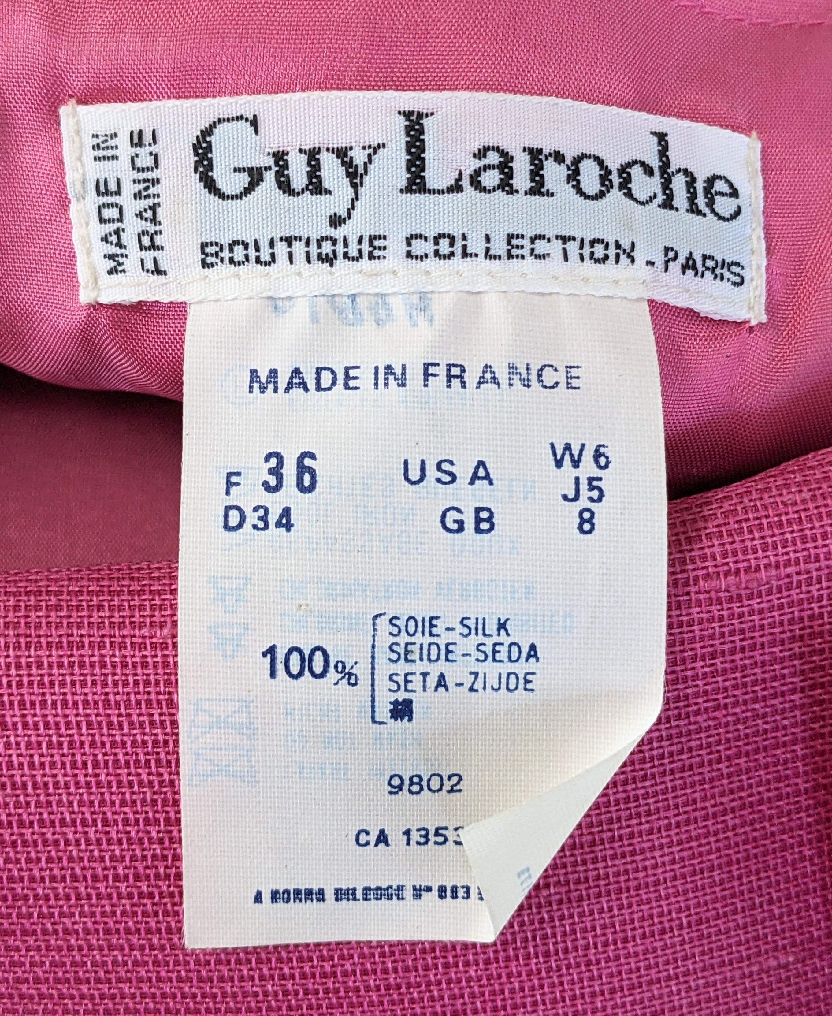 Guy Laroche Pink Silk Gazar Pouf Dress For Sale 5