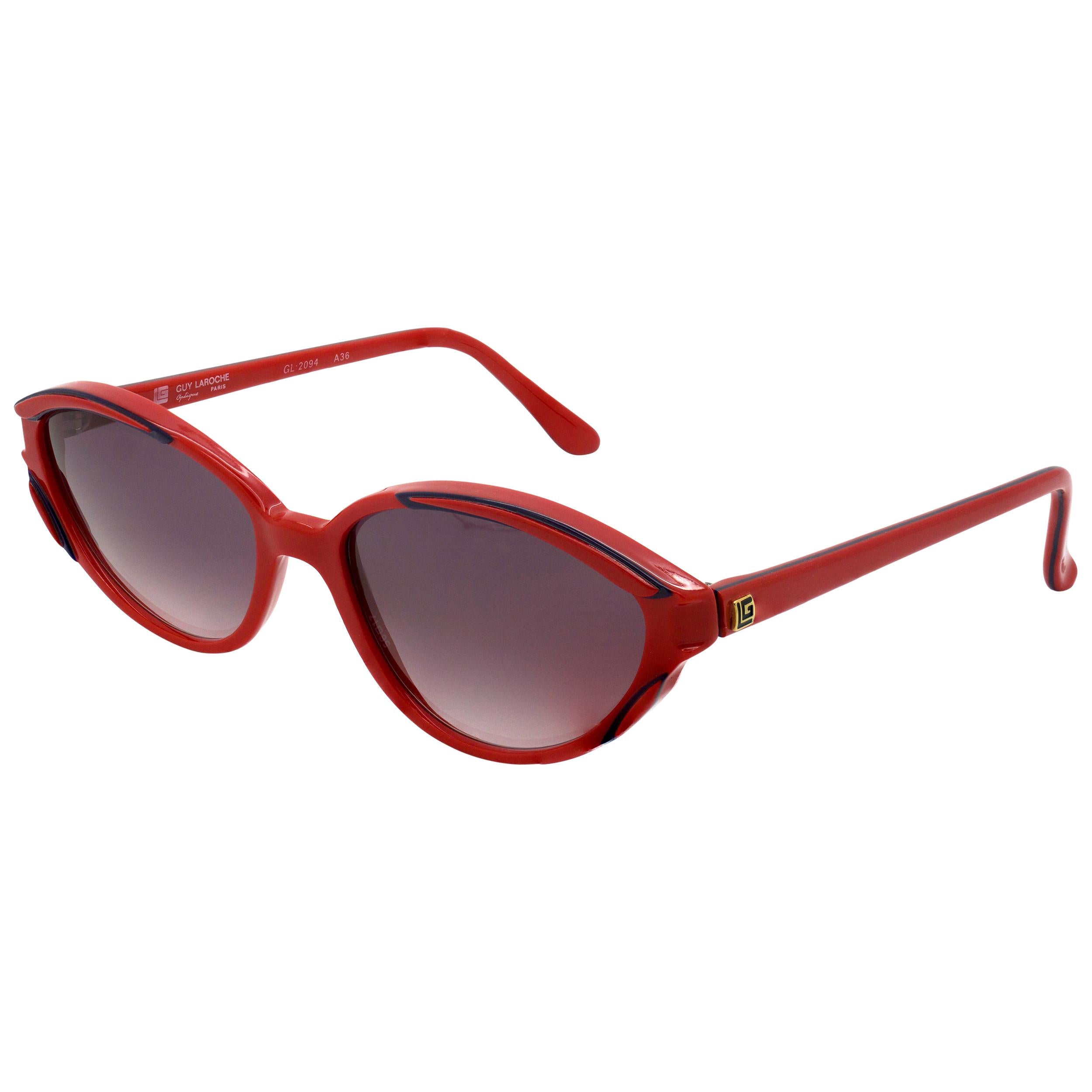 Guy Laroche red cat eye sunglasses For Sale