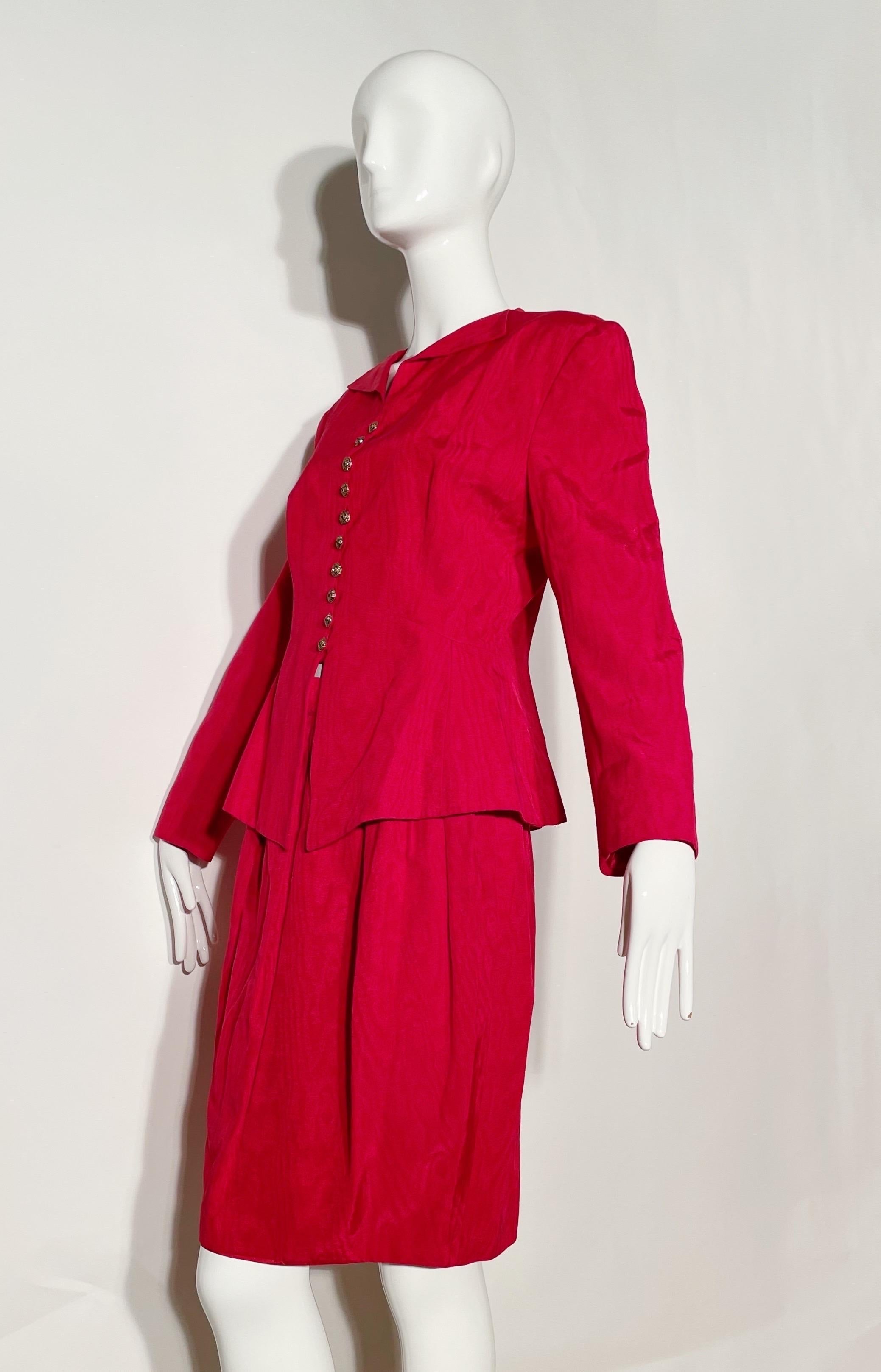Guy LaRoche Red Skirt Suit For Sale 1