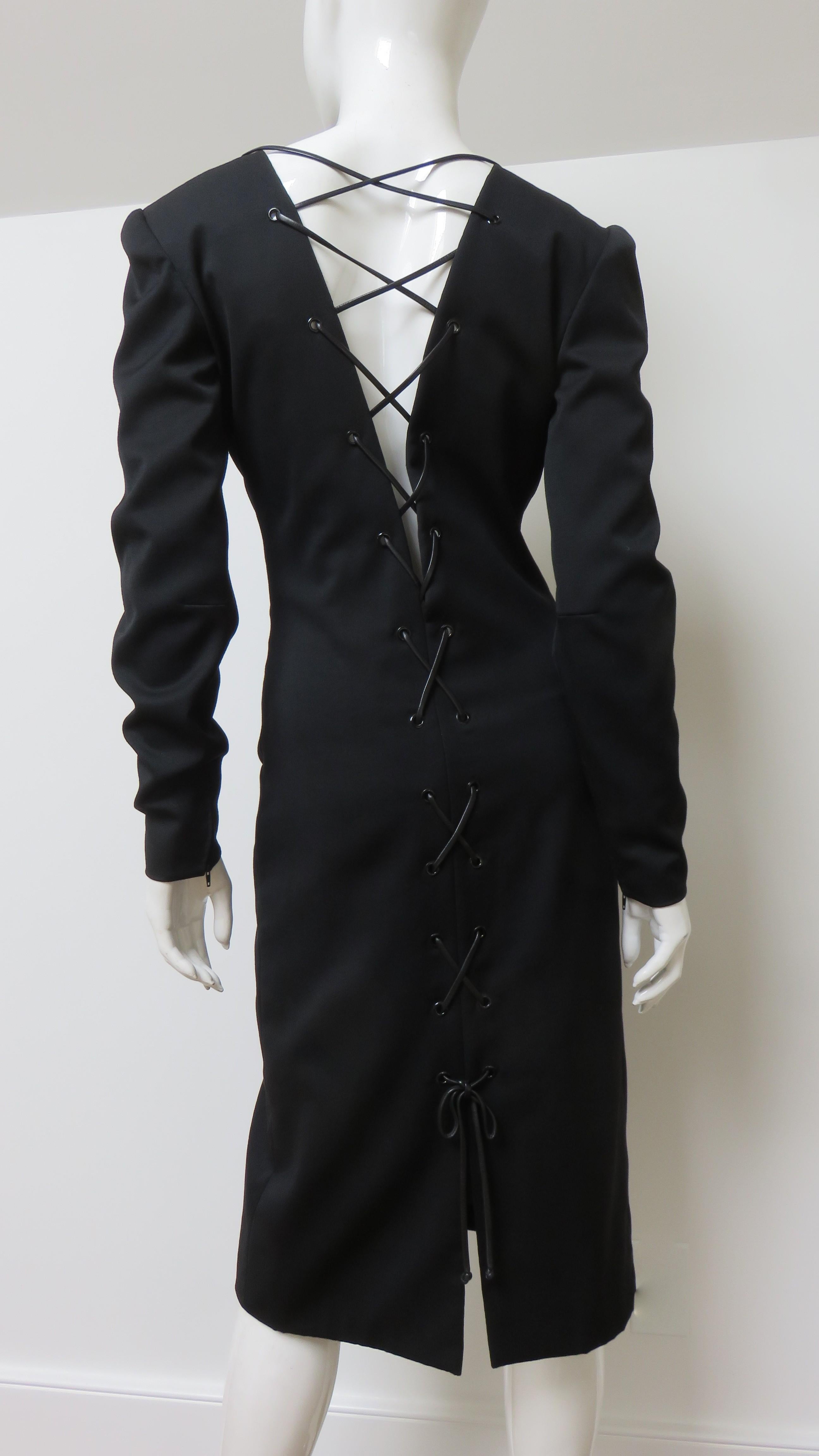Guy Laroche Silk Lace up Back Dress 1990s For Sale 3