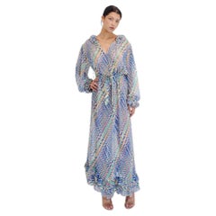 Guy Laroche - Robe longue en soie imprimée avec ceinture