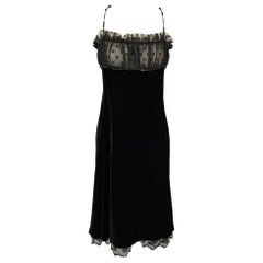 GUY LAROCHE Größe 10 Schwarzes Cocktailkleid mit Spaghettiträgern aus Viskose und Seidengeflecht in Viskose